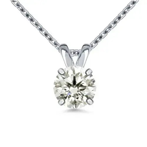 AAA+ Quality 2.08 Ct Vvs,+Near White Round Moissanite Diamond Solitaire Silver Pendant ABC Jewelery